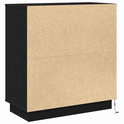 vidaXL Bedside Cabinet Black Oak 71 x 34.5 x 75 cm Engineered wood