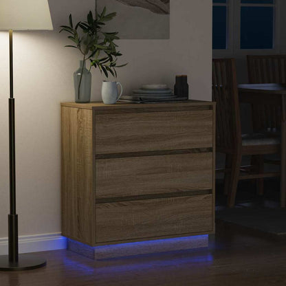 vidaXL Bedside Cabinet Sonoma Oak 71 x 34.5 x 75 cm Engineered wood