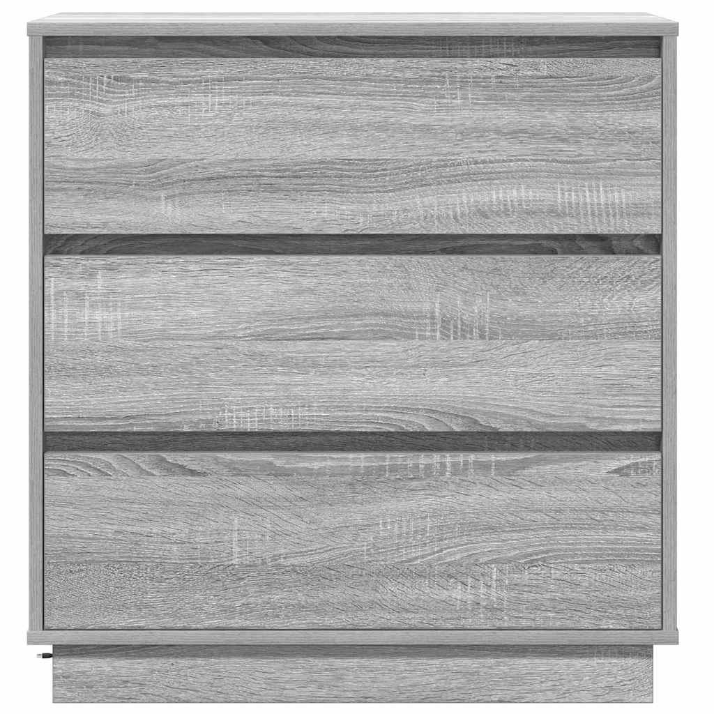 vidaXL Bedside Cabinet Grey 71 x 34.5 x 75 cm Engineered wood