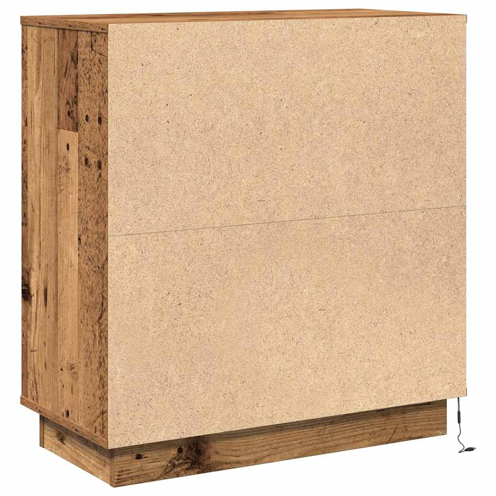 vidaXL Bedside Cabinet Old Wood 71 x 34.5 x 75 cm Engineered wood