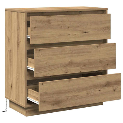 vidaXL Bedside Cabinet Artisan Oak 71 x 34.5 x 75 cm Engineered wood