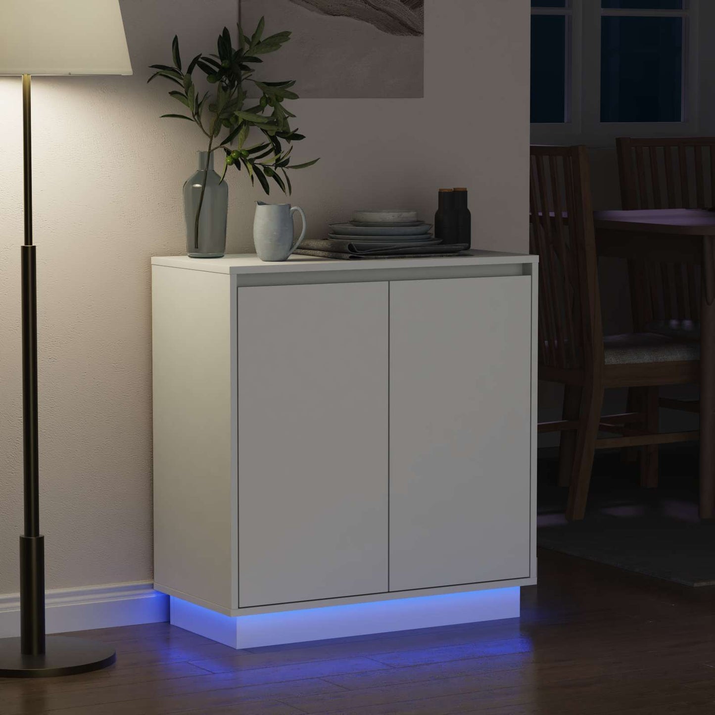 vidaXL LED Sideboard for White 71 x 34.5 x 75 cm Engineered Wood