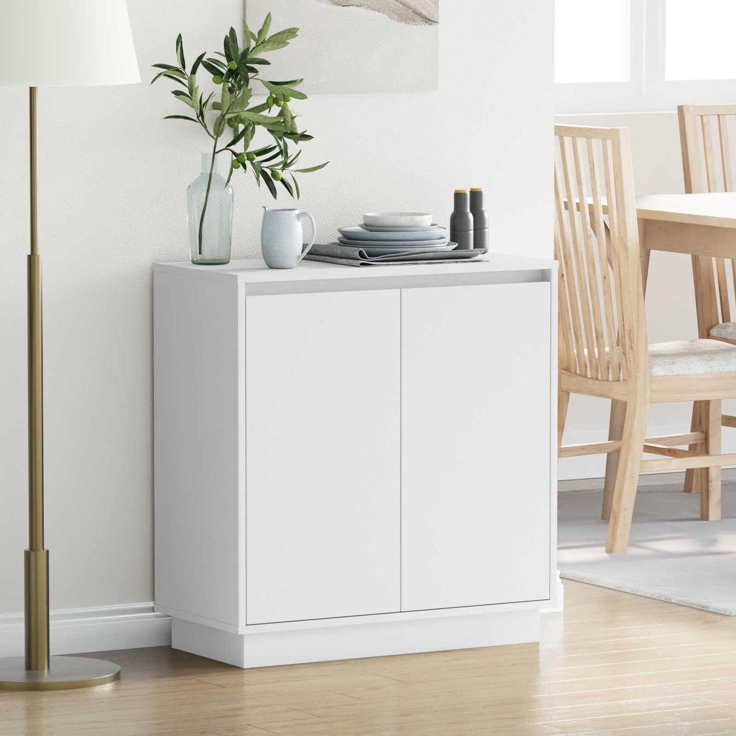 vidaXL LED Sideboard for White 71 x 34.5 x 75 cm Engineered Wood