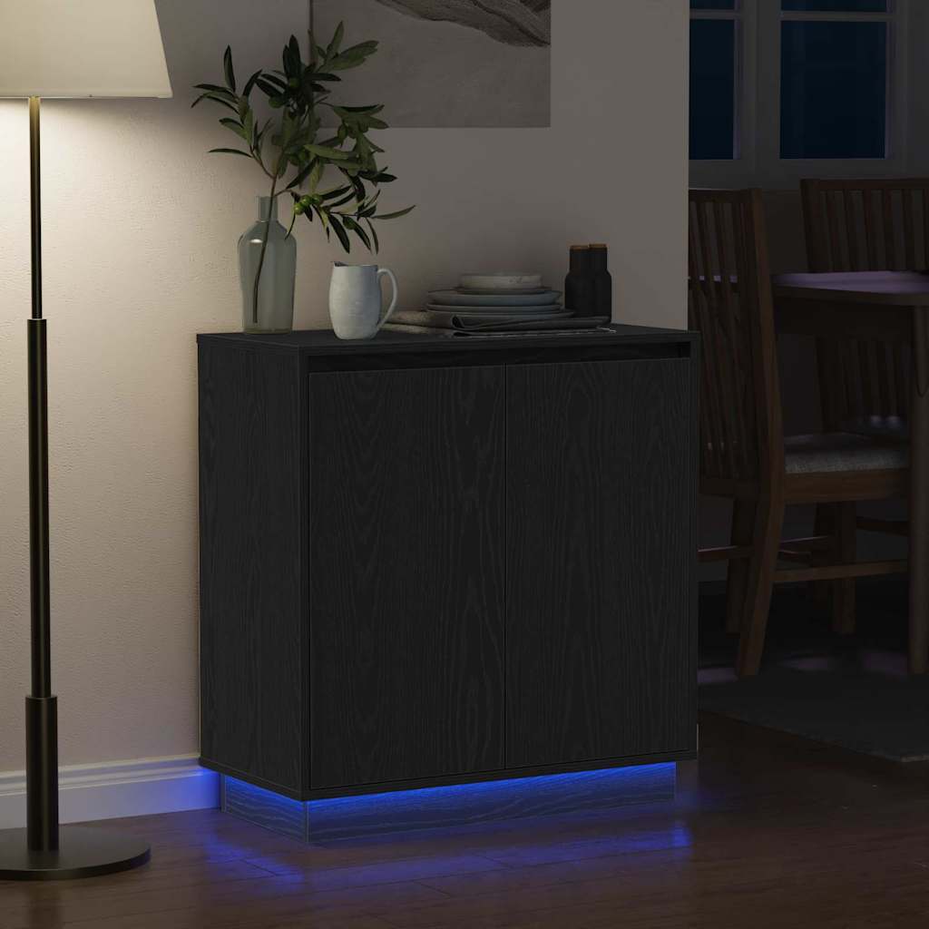vidaXL Sideboard with Door Black Oak 71 x 34.5 x 75 cm Engineered wood