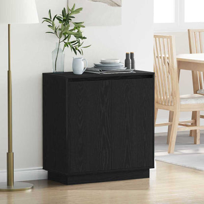 vidaXL LED Sideboard Black Oak 71 x 34.5 x 75 cm Engineered Wood