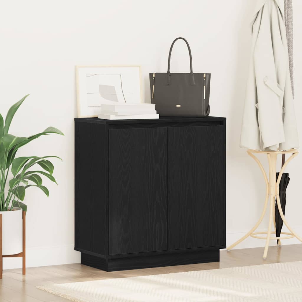 vidaXL Sideboard with Door Black Oak 71 x 34.5 x 75 cm Engineered wood