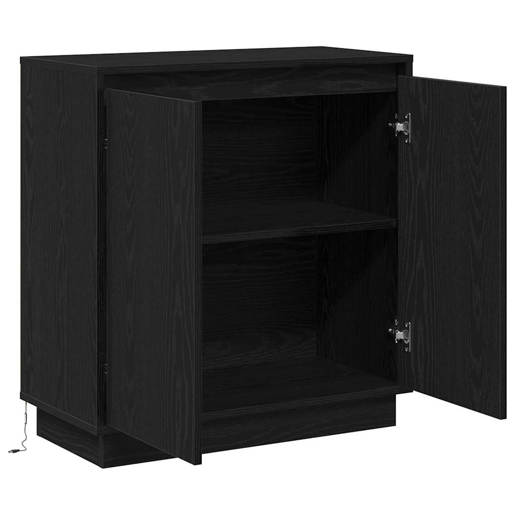 vidaXL Sideboard with Door Black Oak 71 x 34.5 x 75 cm Engineered wood