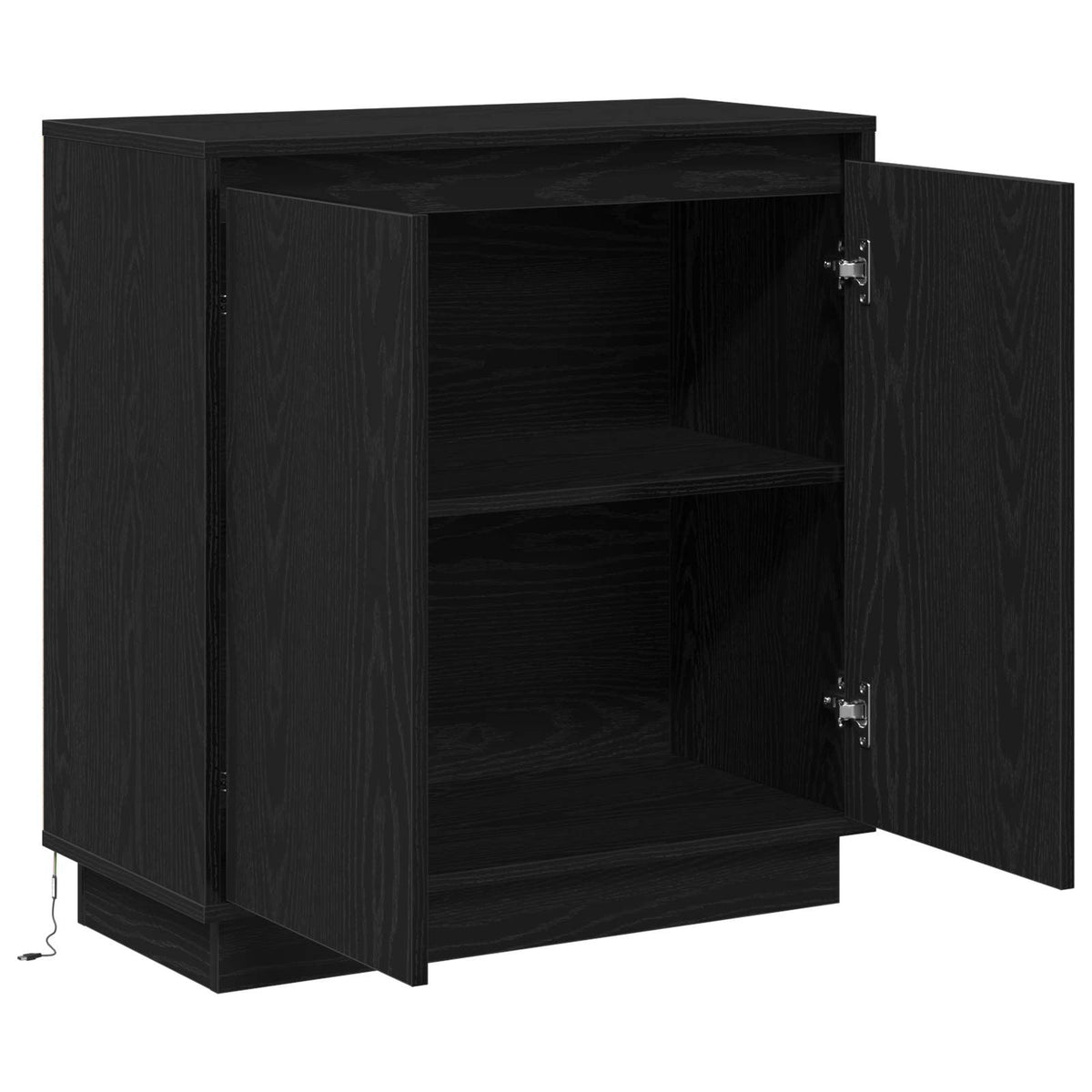 vidaXL LED Sideboard Black Oak 71 x 34.5 x 75 cm Engineered Wood