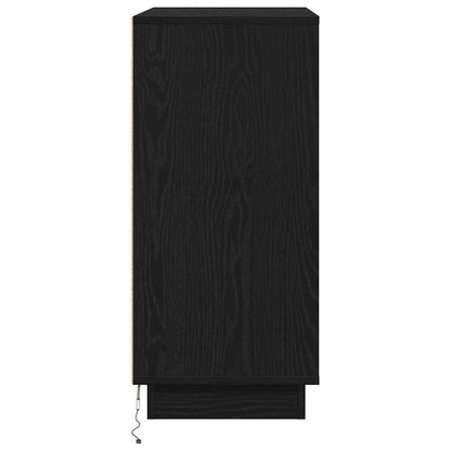 vidaXL LED Sideboard Black Oak 71 x 34.5 x 75 cm Engineered Wood