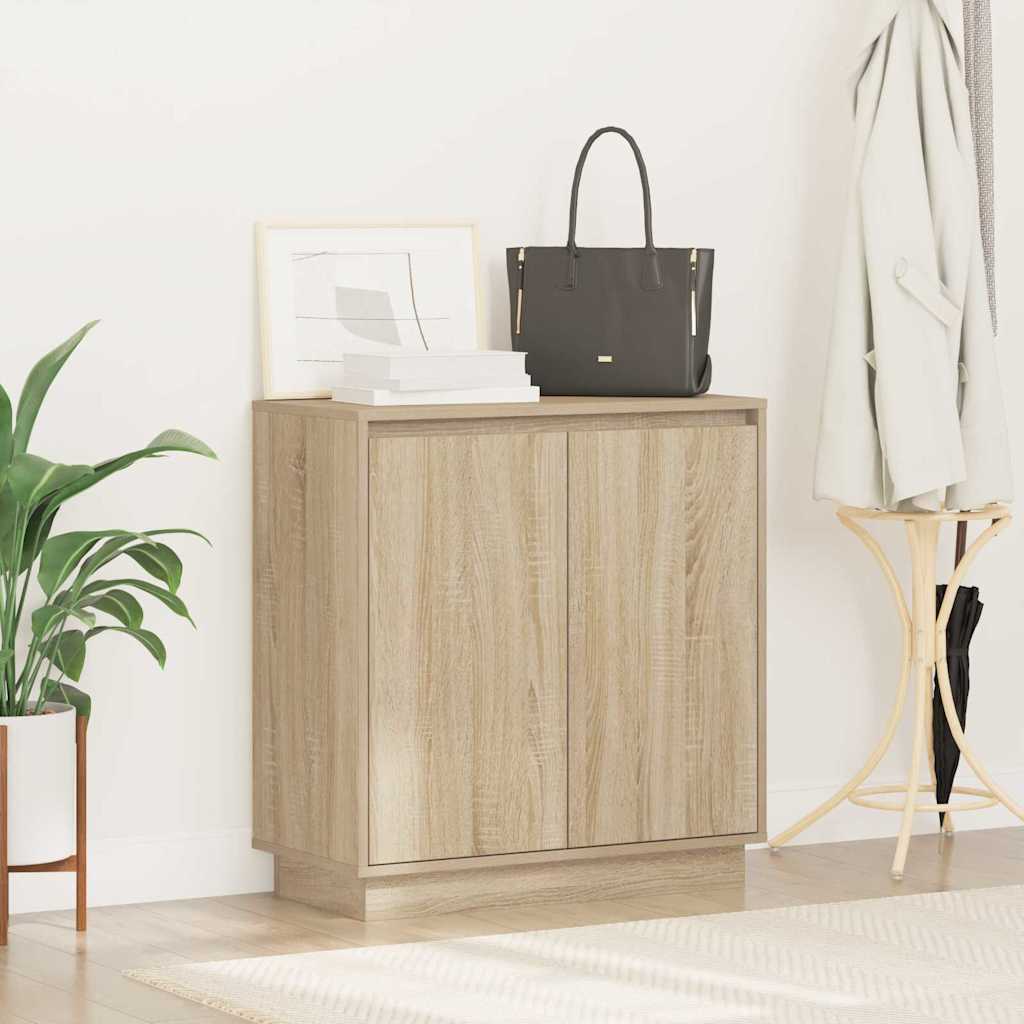 vidaXL LED Sideboard for Sonoma Oak 71 x 34.5 x 75 cm Engineered Wood