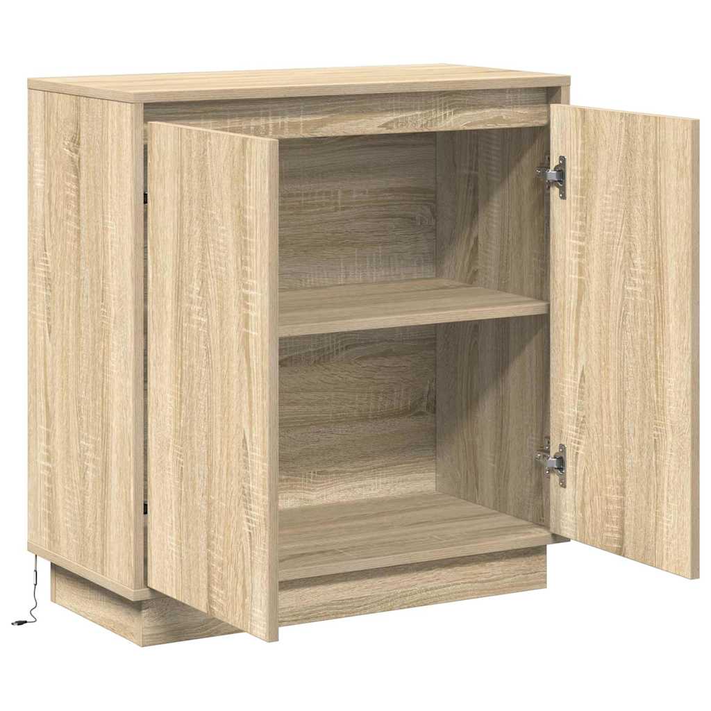 vidaXL LED Sideboard for Sonoma Oak 71 x 34.5 x 75 cm Engineered Wood