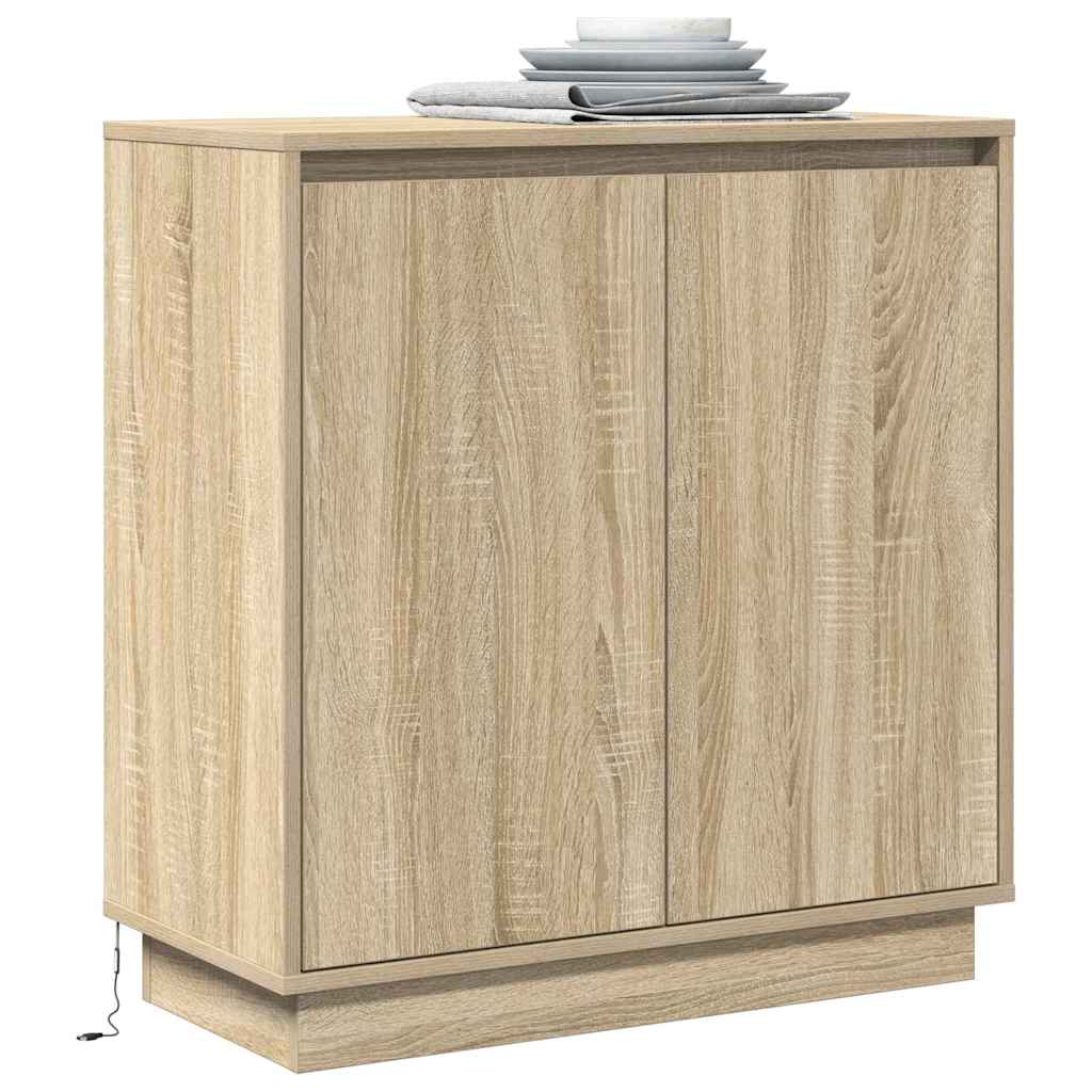 vidaXL LED Sideboard for Sonoma Oak 71 x 34.5 x 75 cm Engineered Wood