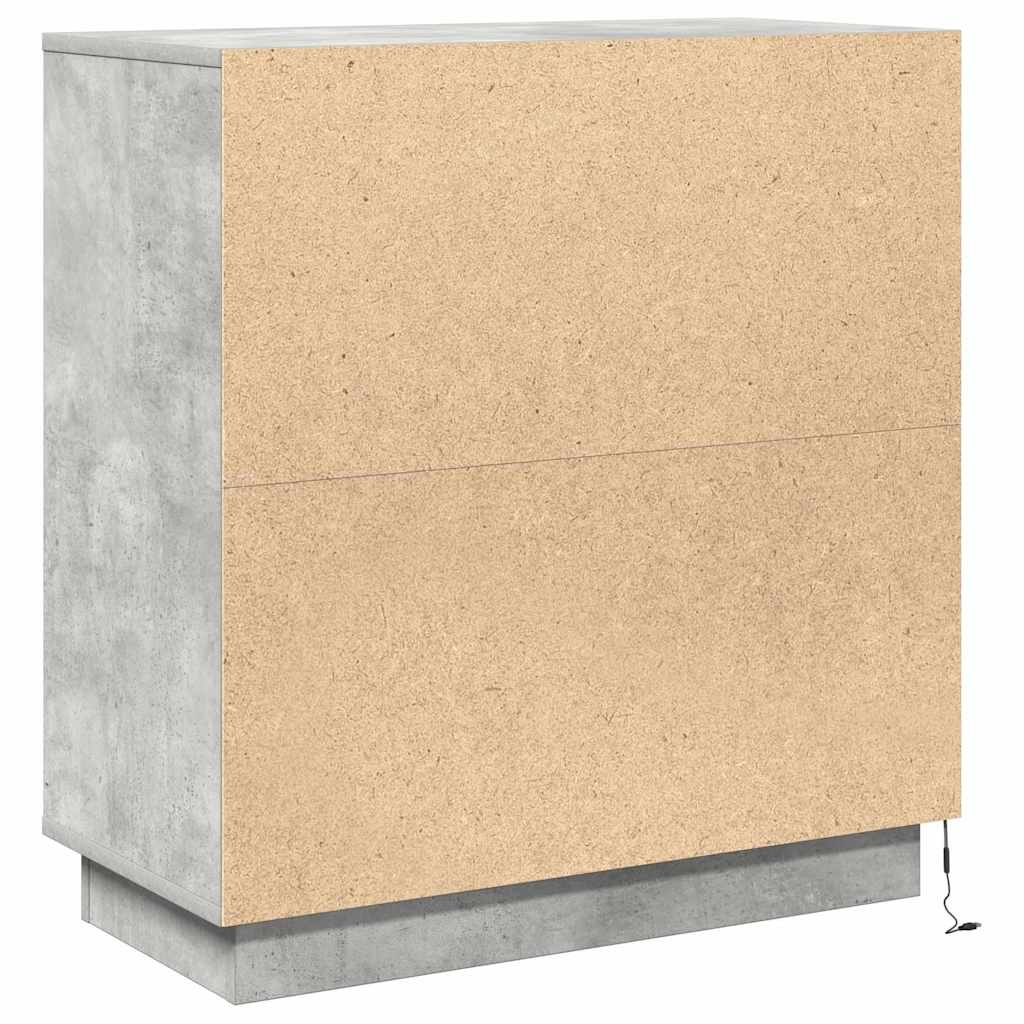 vidaXL LED Sideboard Concrete Grey 71 x 34.5 x 75 cm Engineered Wood