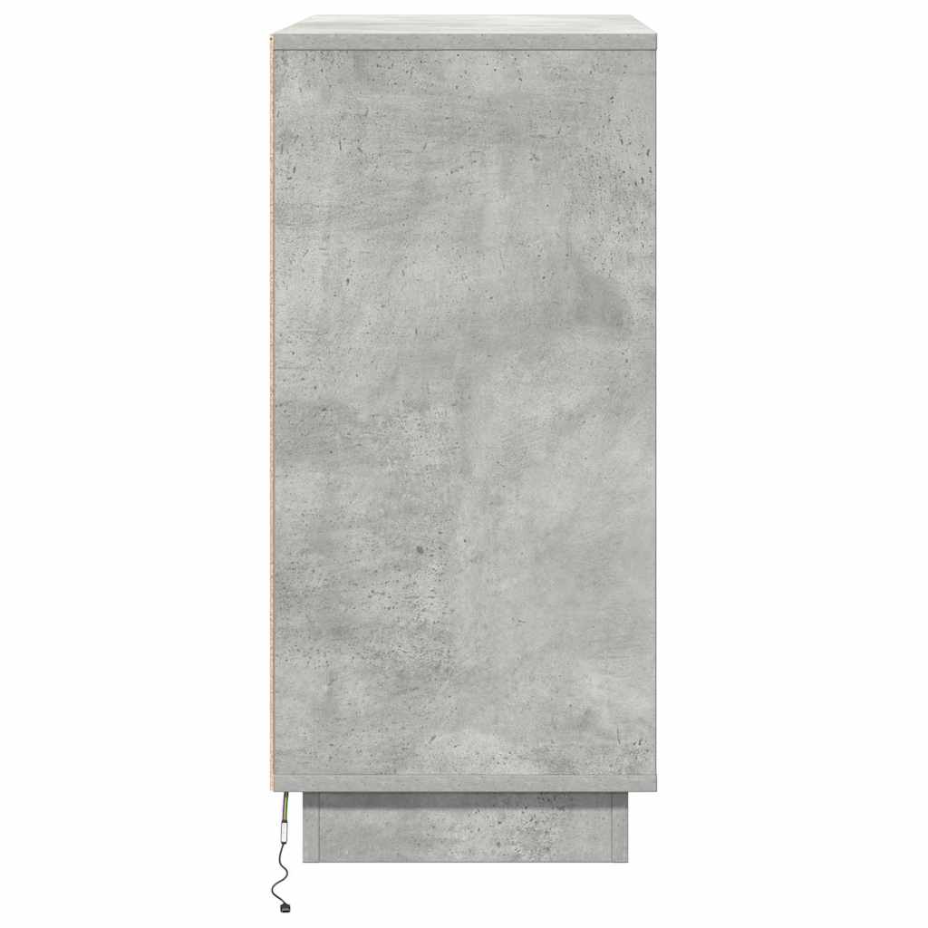 vidaXL LED Sideboard Concrete Grey 71 x 34.5 x 75 cm Engineered Wood