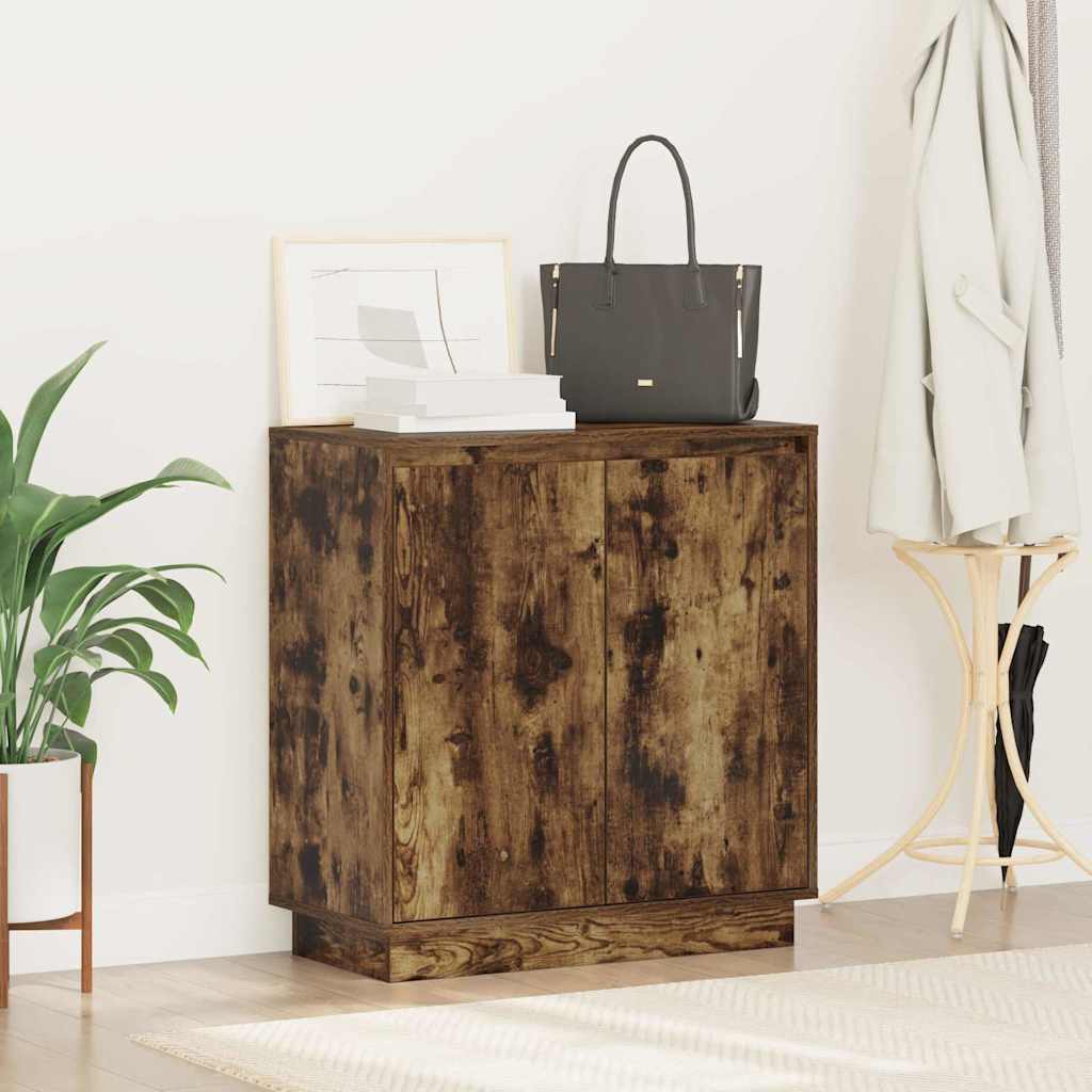 vidaXL LED Sideboard for Smoked Oak 71 x 34.5 x 75 cm Engineered Wood