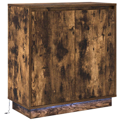 vidaXL LED Sideboard for Smoked Oak 71 x 34.5 x 75 cm Engineered Wood