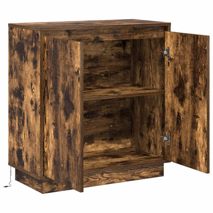 vidaXL LED Sideboard for Smoked Oak 71 x 34.5 x 75 cm Engineered Wood