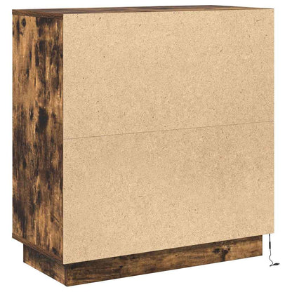 vidaXL LED Sideboard for Smoked Oak 71 x 34.5 x 75 cm Engineered Wood