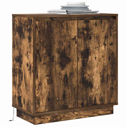 vidaXL LED Sideboard for Smoked Oak 71 x 34.5 x 75 cm Engineered Wood