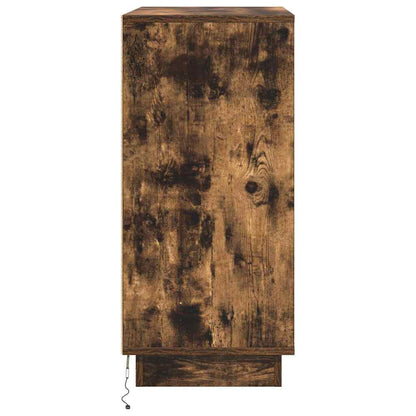 vidaXL LED Sideboard for Smoked Oak 71 x 34.5 x 75 cm Engineered Wood
