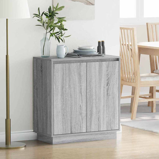 vidaXL LED Sideboard for Grey Sonoma 71 x 34.5 x 75 cm