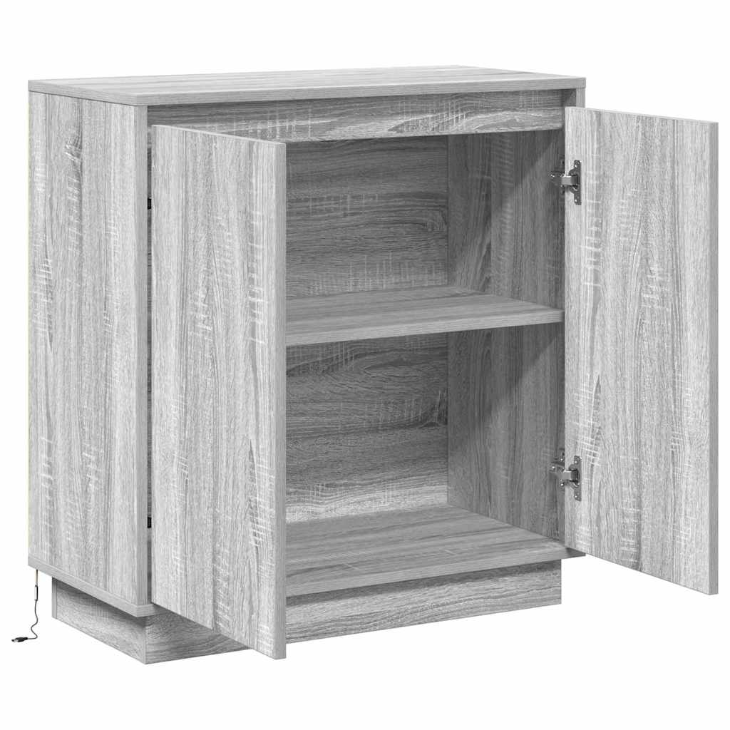 vidaXL LED Sideboard for Grey Sonoma 71 x 34.5 x 75 cm