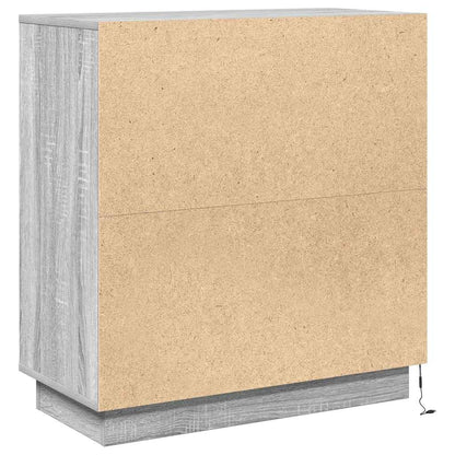vidaXL LED Sideboard for Grey Sonoma 71 x 34.5 x 75 cm
