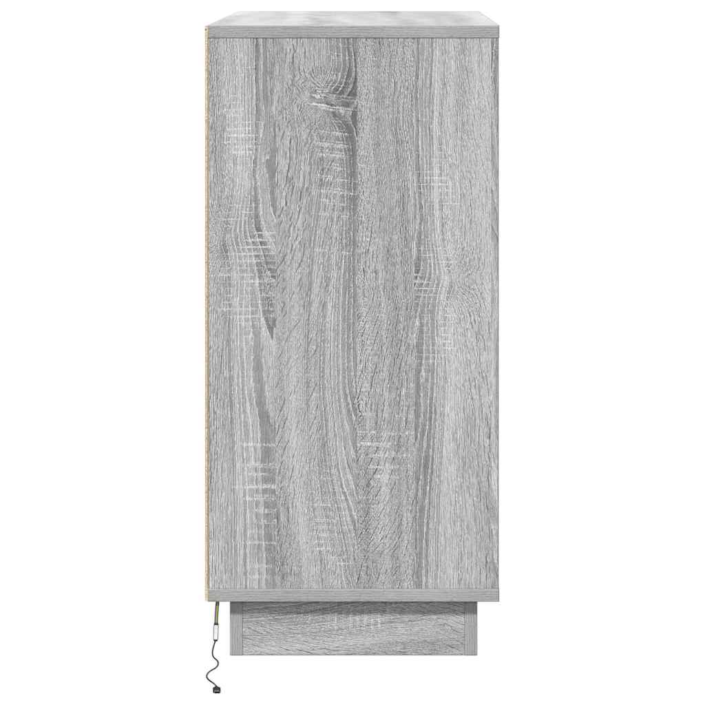 vidaXL LED Sideboard for Grey Sonoma 71 x 34.5 x 75 cm