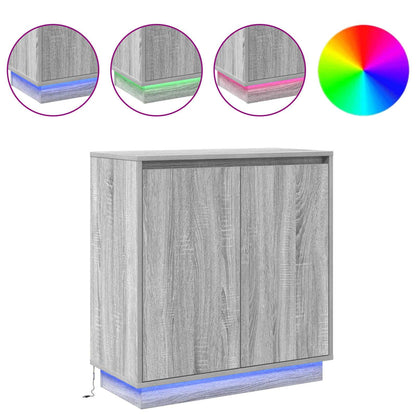 vidaXL LED Sideboard for Grey Sonoma 71 x 34.5 x 75 cm