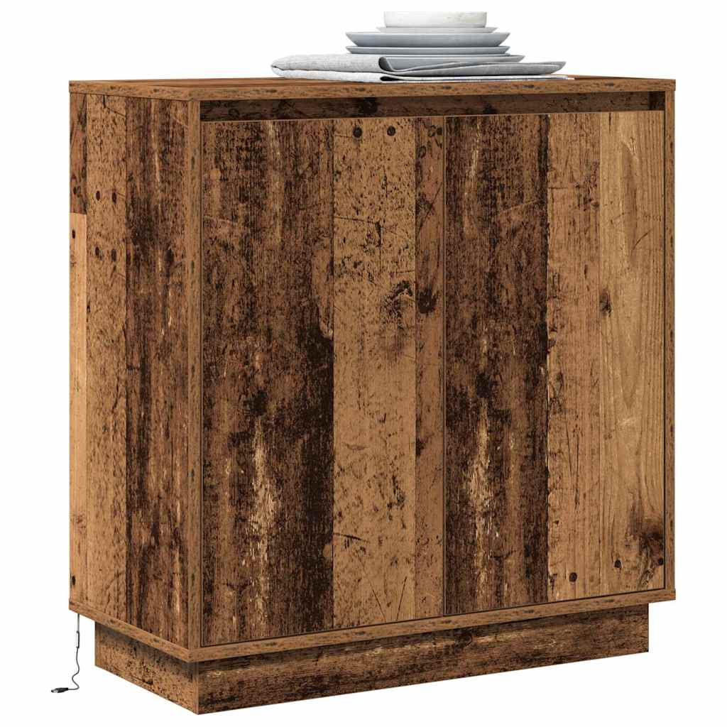 vidaXL LED Sideboard for Old Wood 71 x 34.5 x 75 cm Engineered Wood