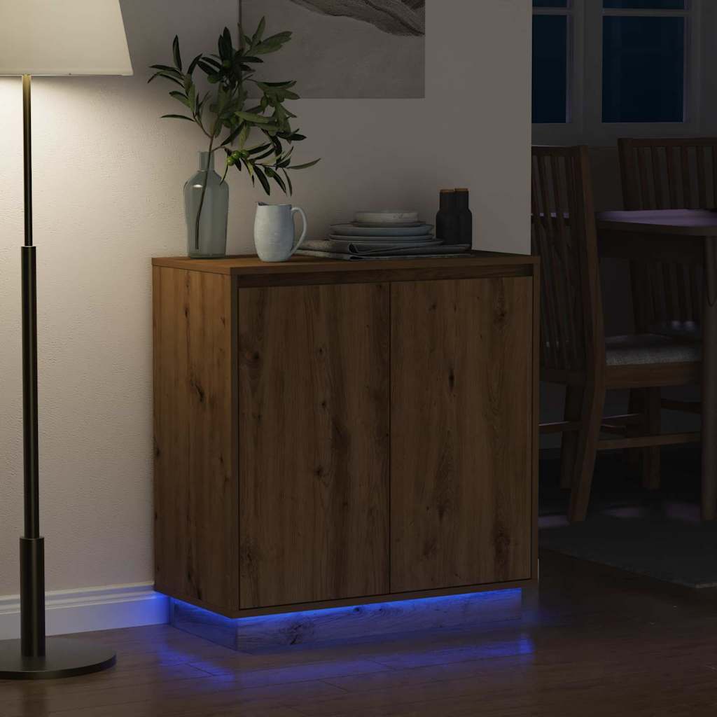 vidaXL LED Sideboard Artisan Oak 71 x 34.5 x 75 cm Engineered Wood