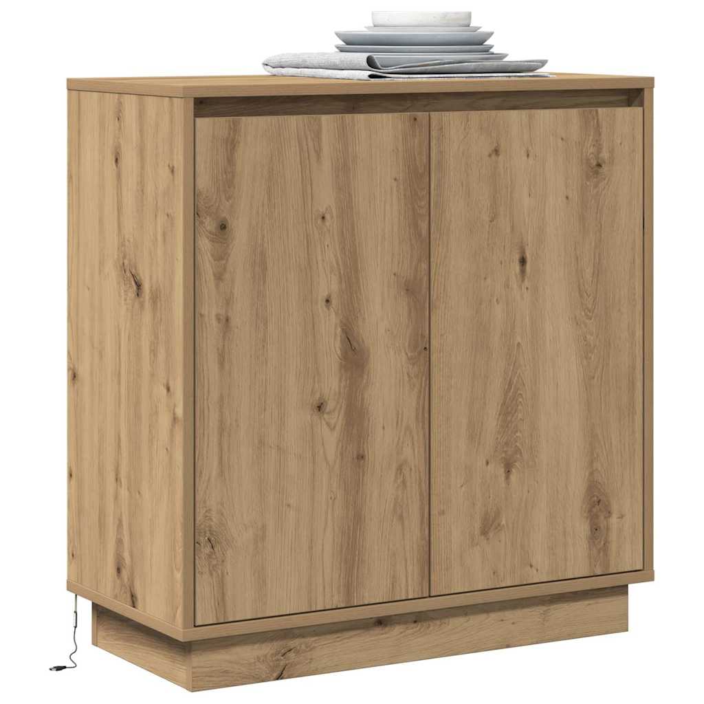 vidaXL LED Sideboard Artisan Oak 71 x 34.5 x 75 cm Engineered Wood