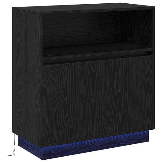 vidaXL LED Sideboard Black Oak 71 x 34.5 x 75 cm Engineered Wood