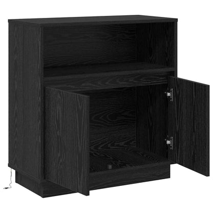 vidaXL LED Sideboard Black Oak 71 x 34.5 x 75 cm Engineered Wood