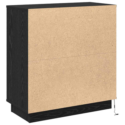 vidaXL LED Sideboard Black Oak 71 x 34.5 x 75 cm Engineered Wood