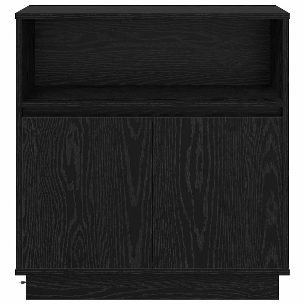 vidaXL LED Sideboard Black Oak 71 x 34.5 x 75 cm Engineered Wood