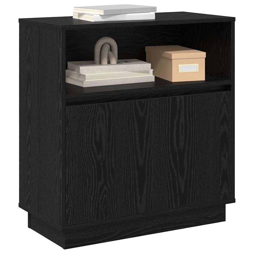 vidaXL LED Sideboard Black Oak 71 x 34.5 x 75 cm Engineered Wood