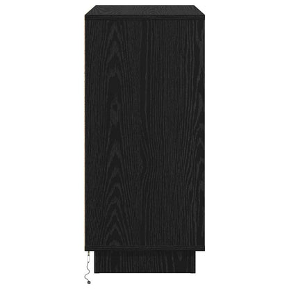 vidaXL LED Sideboard Black Oak 71 x 34.5 x 75 cm Engineered Wood