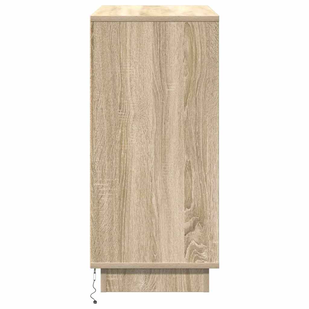 vidaXL LED Sideboard Sonoma Oak 71 x 34.5 x 75 cm Engineered Wood