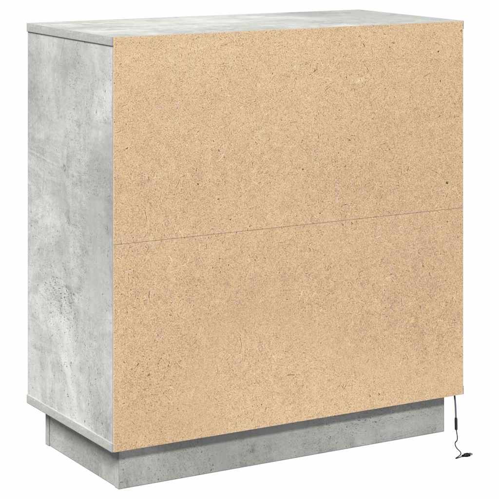 vidaXL LED Sideboard Concrete grey 71 x 34.5 x 75 cm Engineered Wood