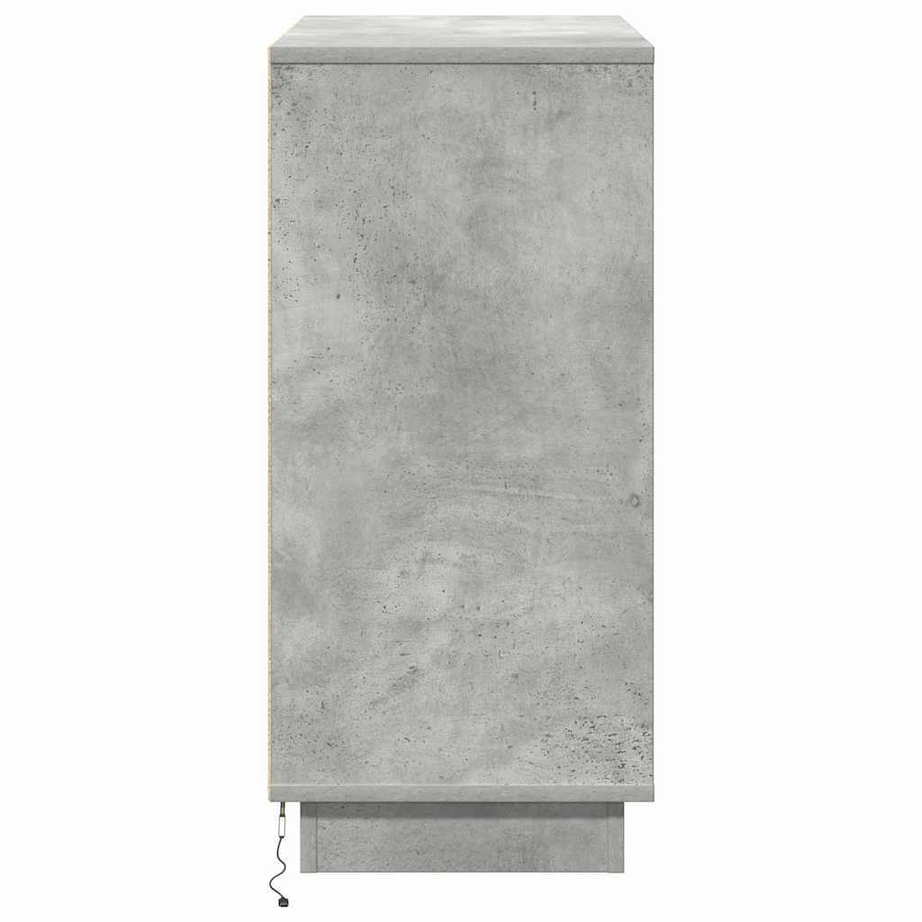 vidaXL LED Sideboard Concrete grey 71 x 34.5 x 75 cm Engineered Wood