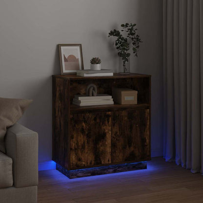 vidaXL LED Sideboard Smoked Oak 71 x 34.5 x 75 cm Engineered Wood