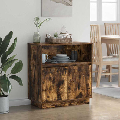 vidaXL LED Sideboard Smoked Oak 71 x 34.5 x 75 cm Engineered Wood