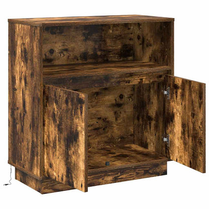vidaXL LED Sideboard Smoked Oak 71 x 34.5 x 75 cm Engineered Wood