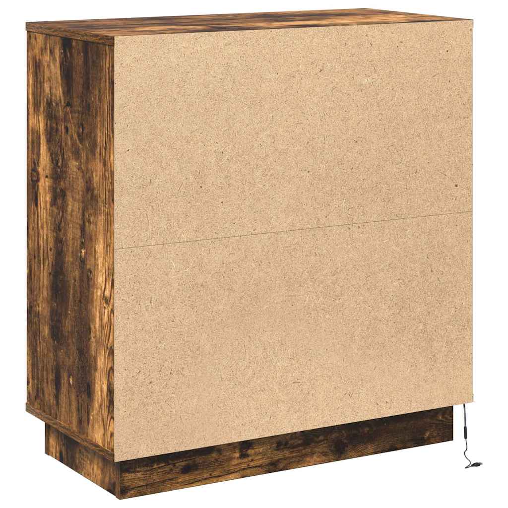 vidaXL LED Sideboard Smoked Oak 71 x 34.5 x 75 cm Engineered Wood