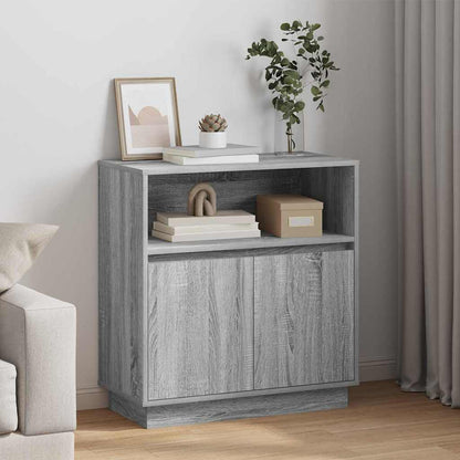 vidaXL LED Sideboard Grey Sonoma 71 x 34.5 x 75 cm Engineered Wood