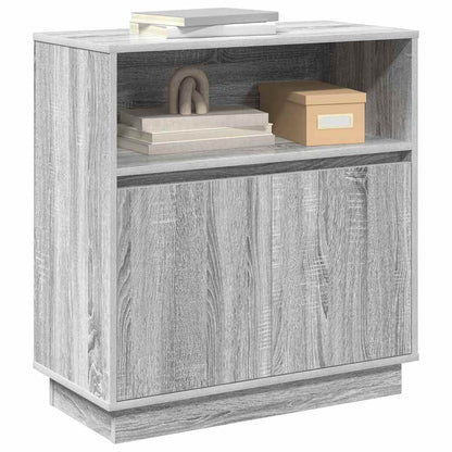 vidaXL LED Sideboard Grey Sonoma 71 x 34.5 x 75 cm Engineered Wood