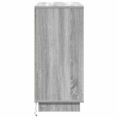 vidaXL LED Sideboard Grey Sonoma 71 x 34.5 x 75 cm Engineered Wood