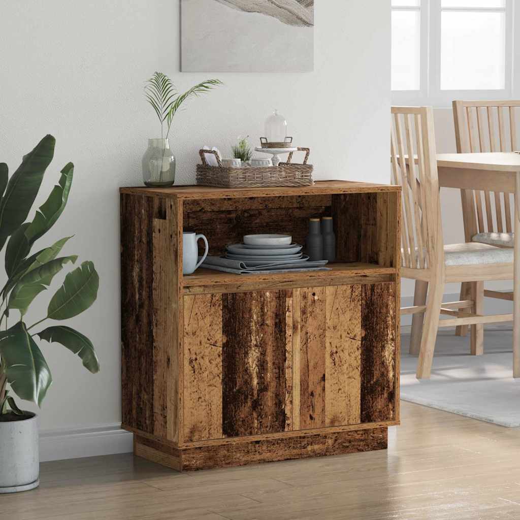 vidaXL LED Sideboard Old Wood 71 x 34.5 x 75 cm Engineered Wood