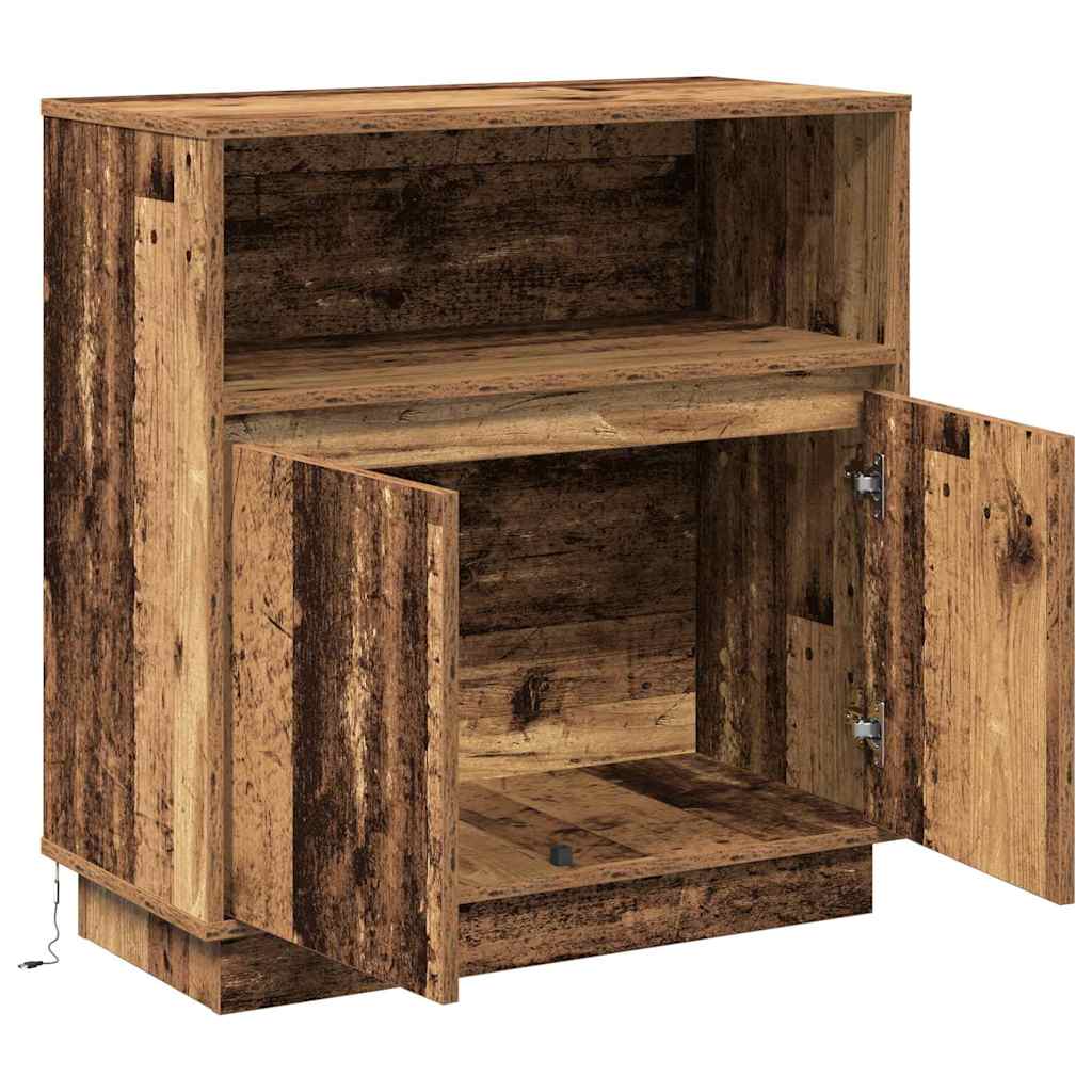 vidaXL LED Sideboard Old Wood 71 x 34.5 x 75 cm Engineered Wood